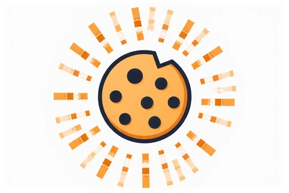 Ilustración de una galleta digital representando una cookie en la web