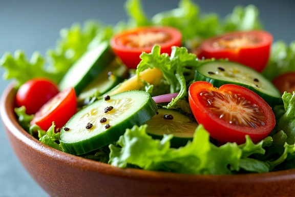 Imagen de un plato colorido de ensalada fresca