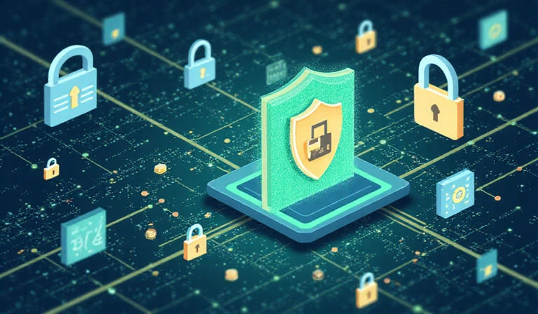 Ilustración de datos seguros y privacidad digital