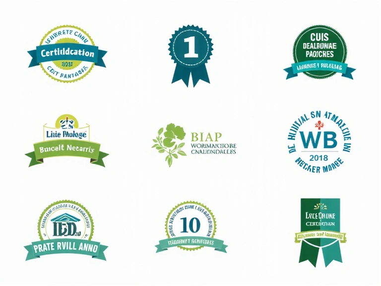 Stylized graphic representing professional certifications and achievements, no text.