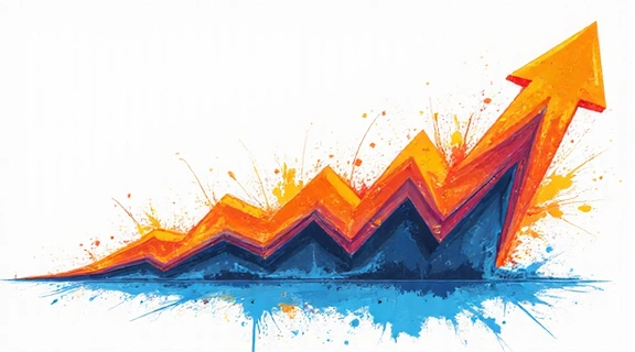 Gráfico abstracto de mejora en el rendimiento deportivo